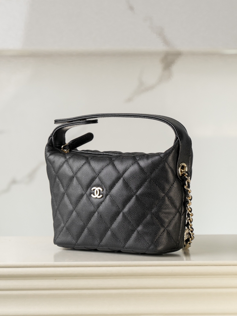 Chanel 25c Early Spring New款 Lunch Box Bag Black Gold