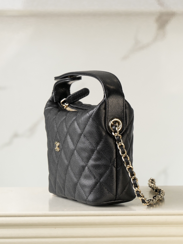 Chanel 25c Early Spring New款 Lunch Box Bag Black Gold