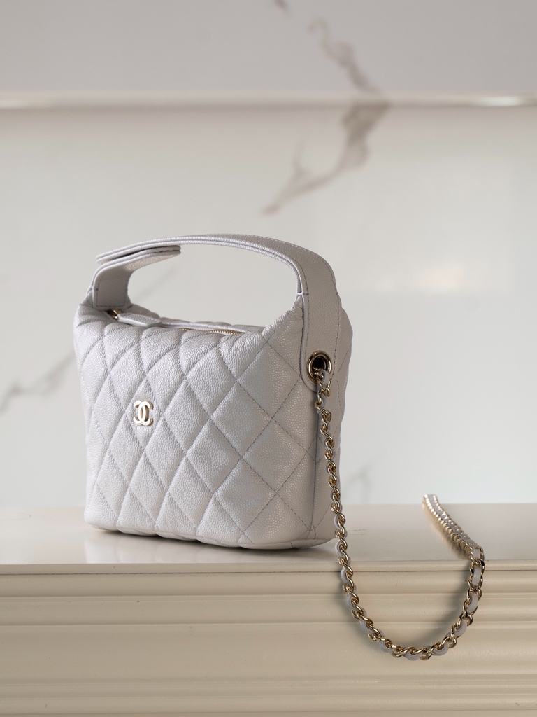 Chanel 25c Spring New Lunch Box Bag Grey
