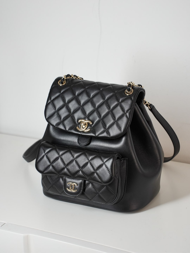 CHANEL 24p Duma Black Large Backpack