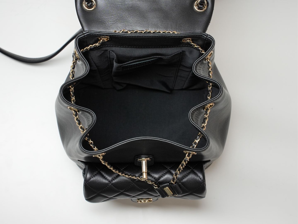 CHANEL 24p Duma Black Large Backpack