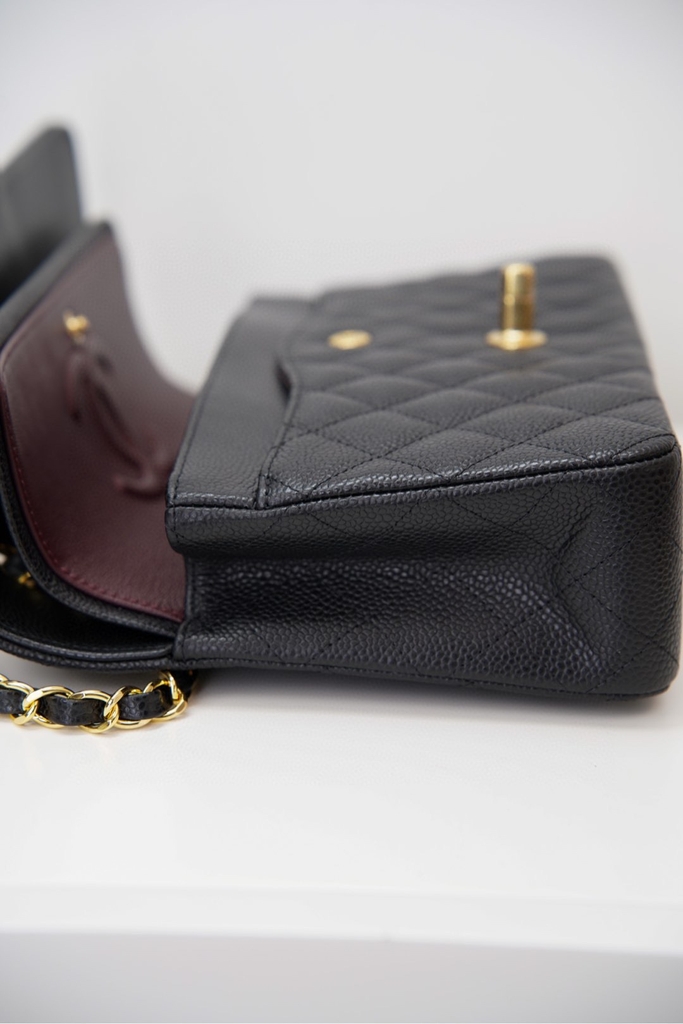 Chanel Classic Flap Black Gold Handbag
