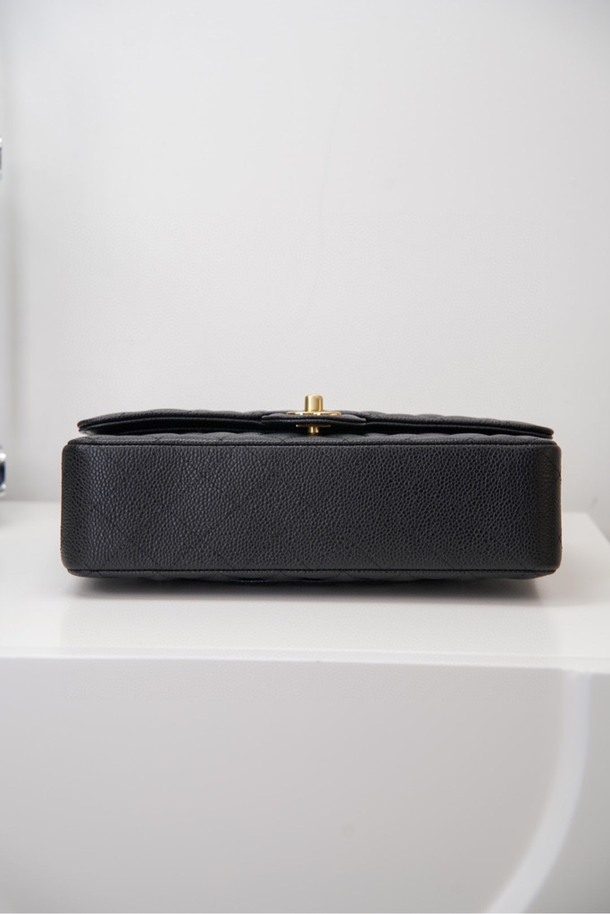 Chanel Classic Flap Black Gold Handbag