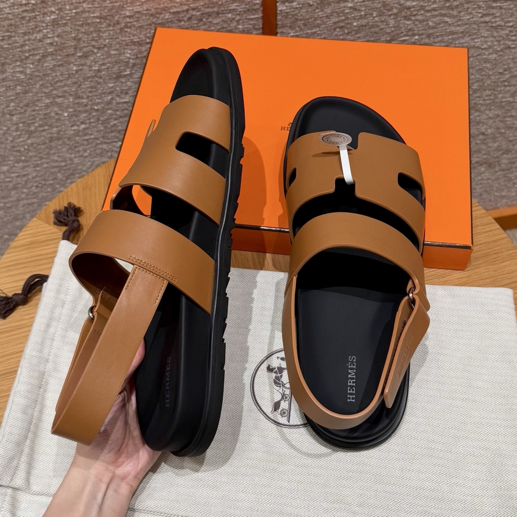 JD-650 179 Genius Men's Natural Cowhide Leather Sandals