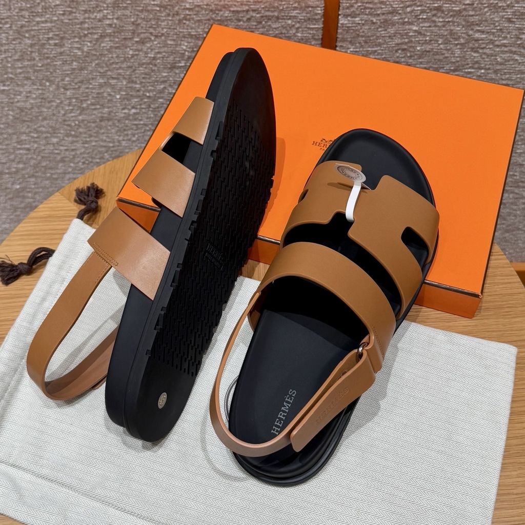 JD-650 179 Genius Men's Natural Cowhide Leather Sandals