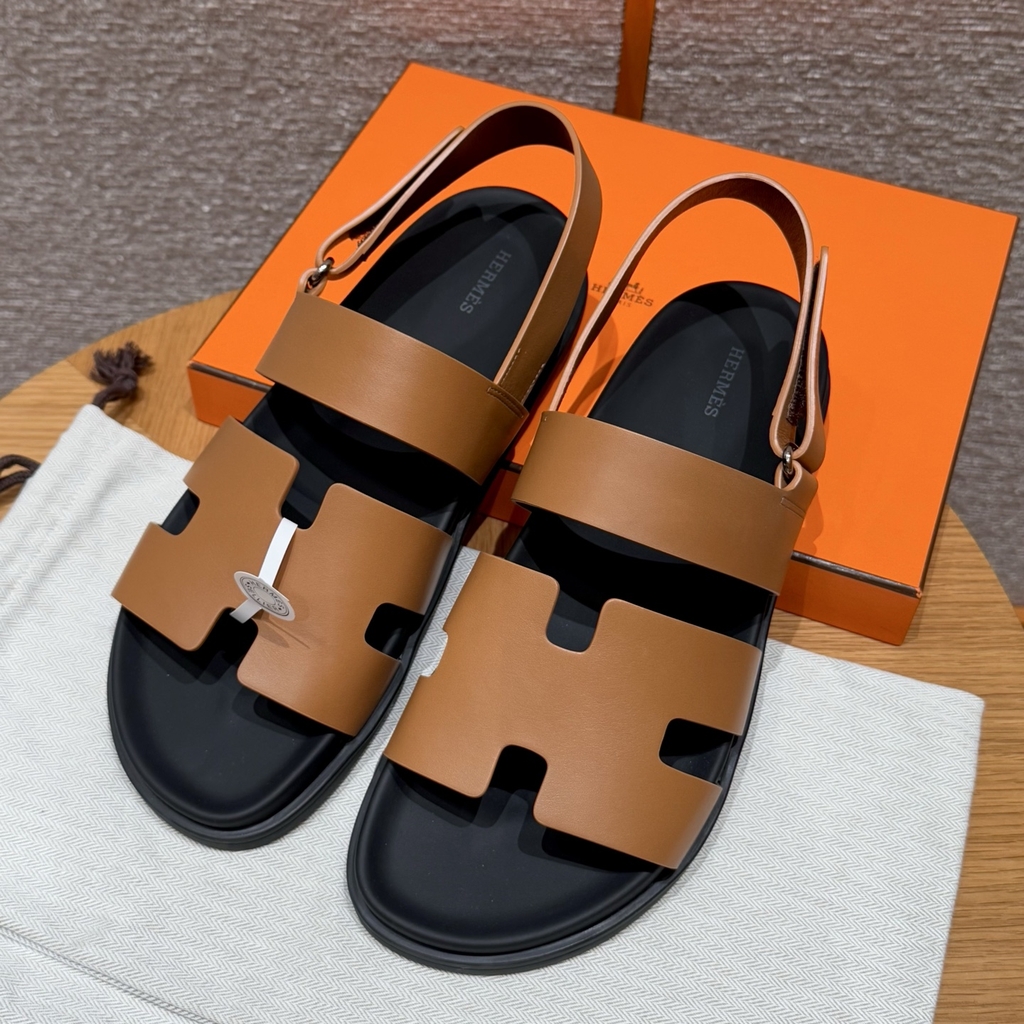 JD-650 179 Genius Men's Natural Cowhide Leather Sandals