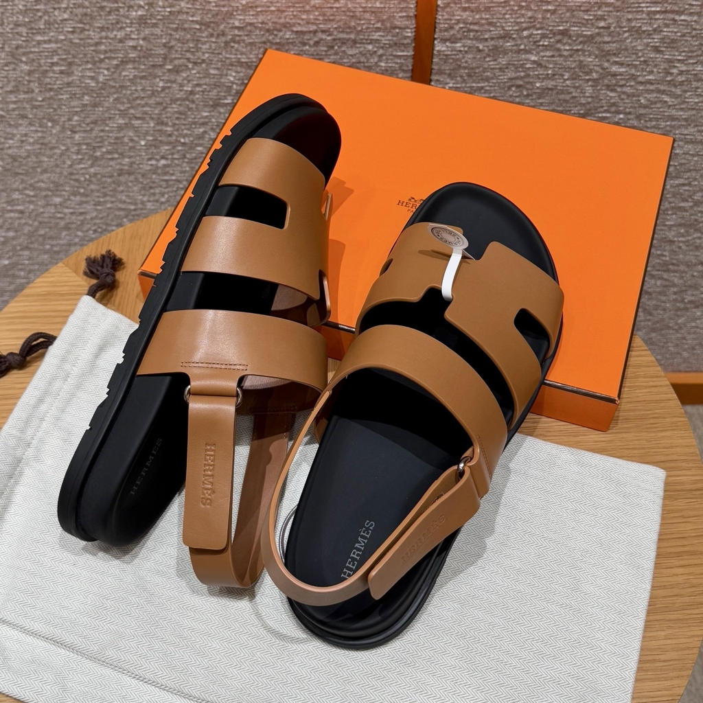JD-650 179 Genius Men's Natural Cowhide Leather Sandals