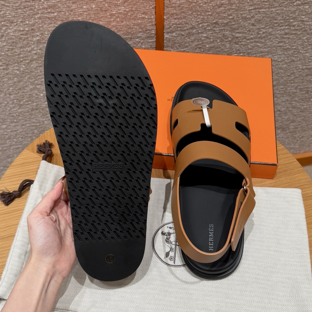 JD-650 179 Genius Men's Natural Cowhide Leather Sandals