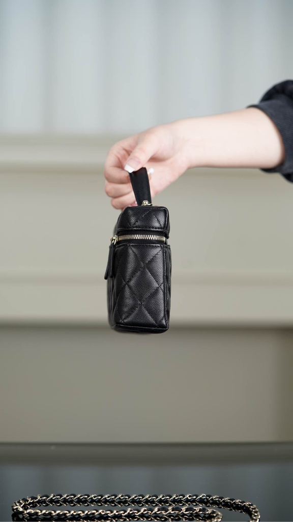 Chanel 25C Black Gold Lunch Box Bag