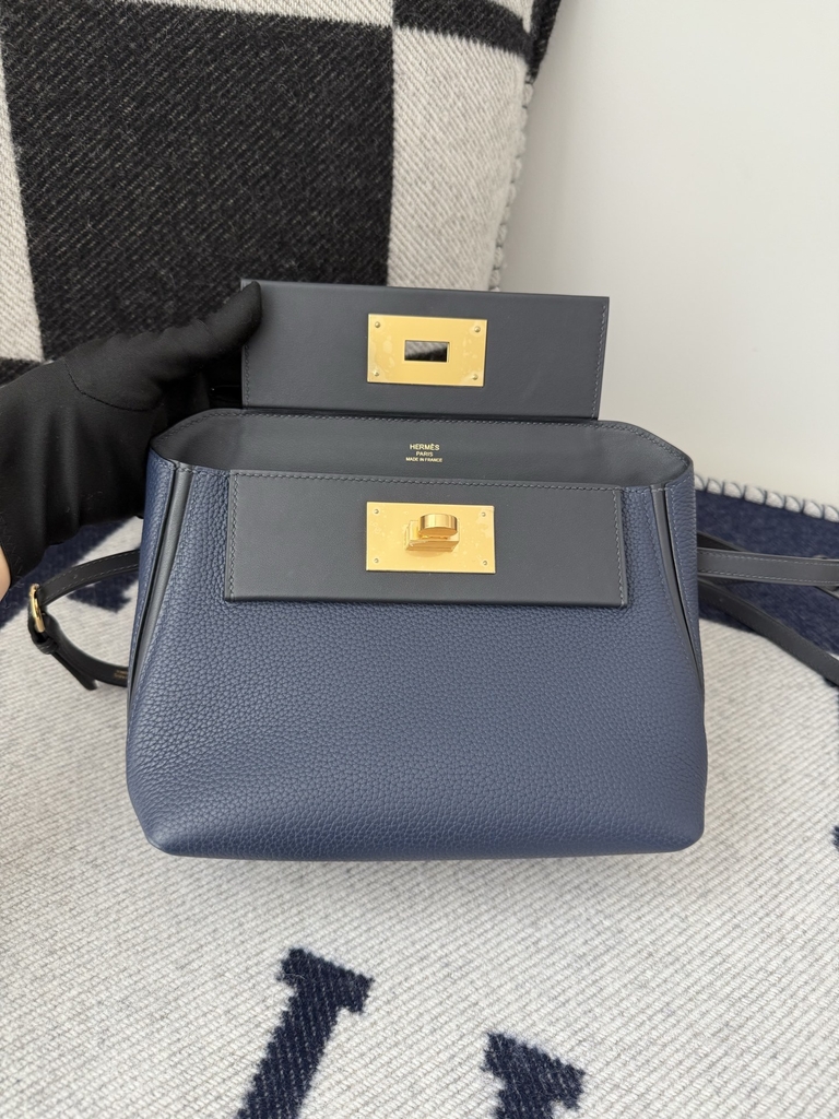 Kelly 2424 Mini Togo Swift Leather 21cm Bleu Sapphire Gold Hardware