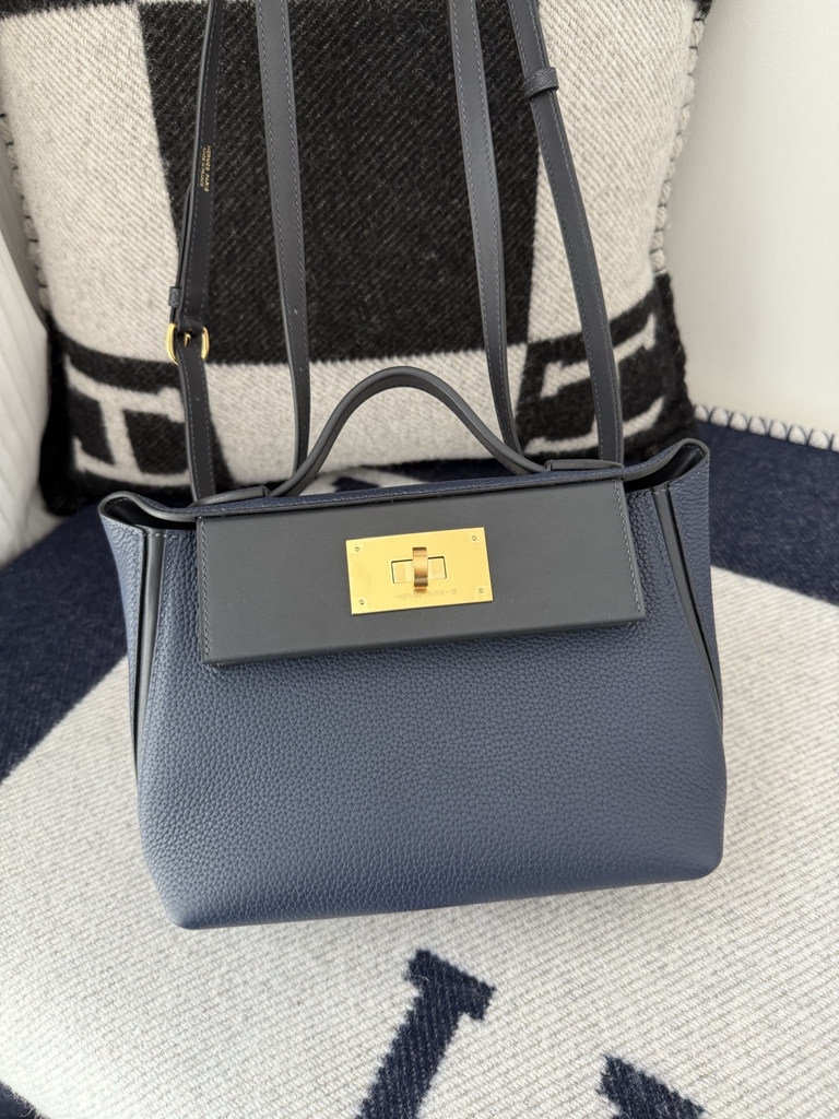 Kelly 2424 Mini Togo Swift Leather 21cm Bleu Sapphire Gold Hardware