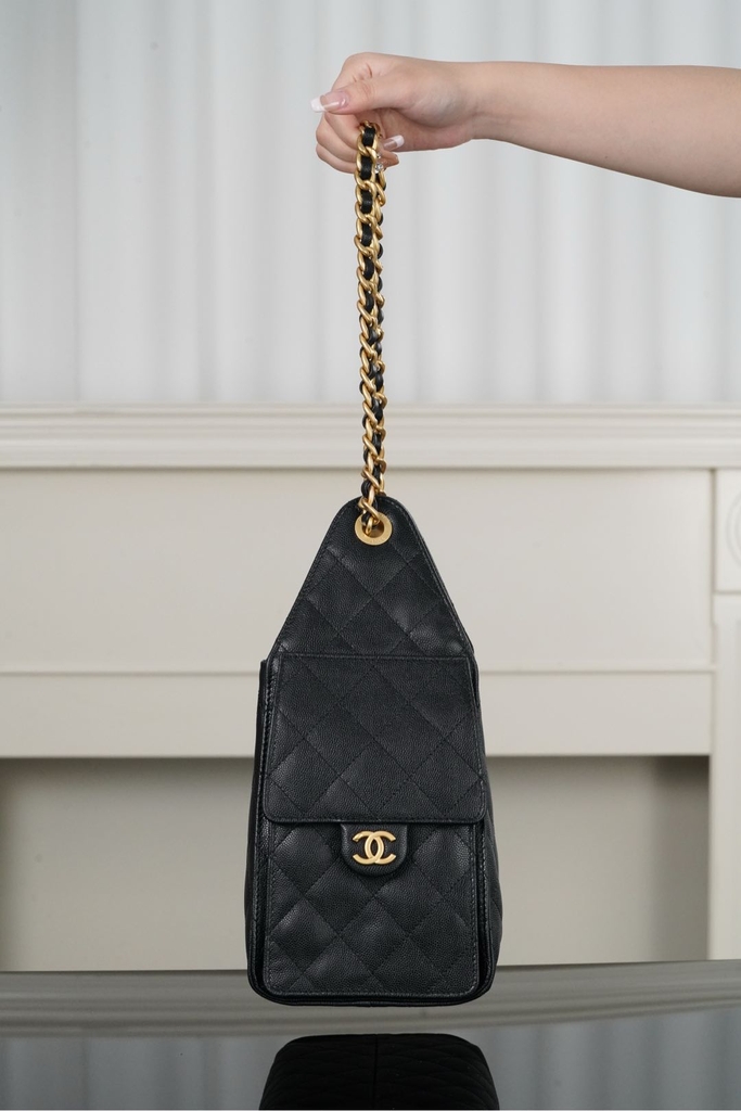 Chanel 25s Small Hobo Drawstring Bucket Bag