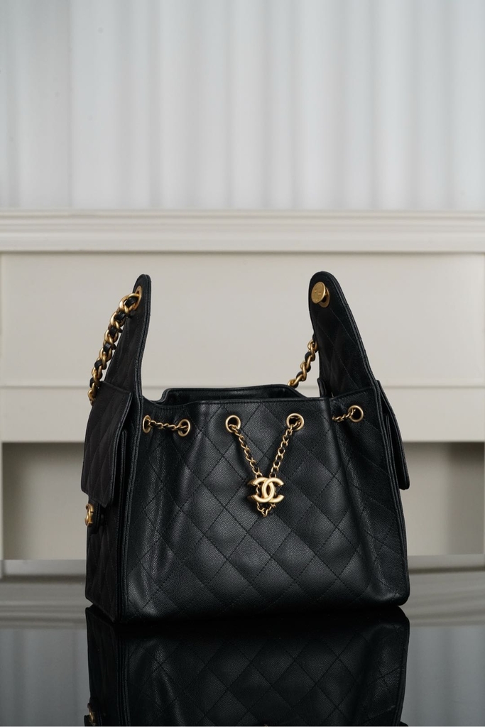 Chanel 25s Small Hobo Drawstring Bucket Bag