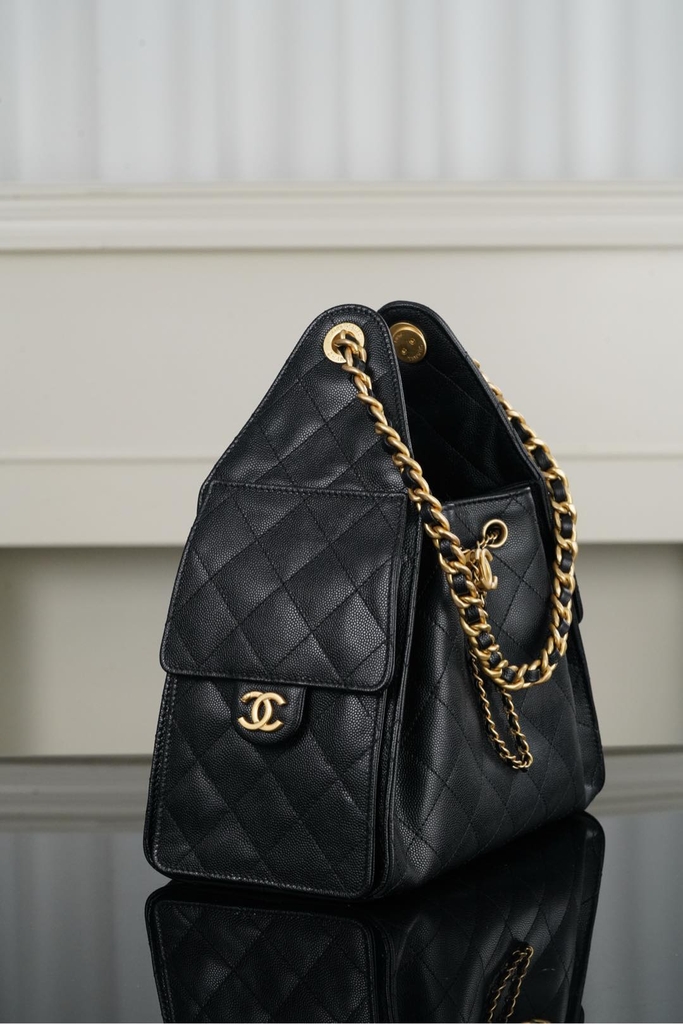 Chanel 25s Small Hobo Drawstring Bucket Bag