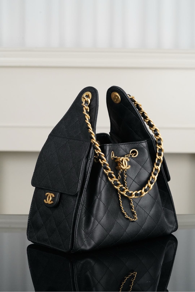 Chanel 25s Small Hobo Drawstring Bucket Bag