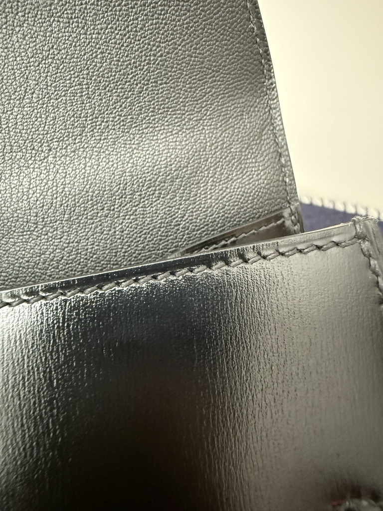 Kelly Desordre 20cm Double-Sided Leather Box - CK89 Noir with Silver Hardware