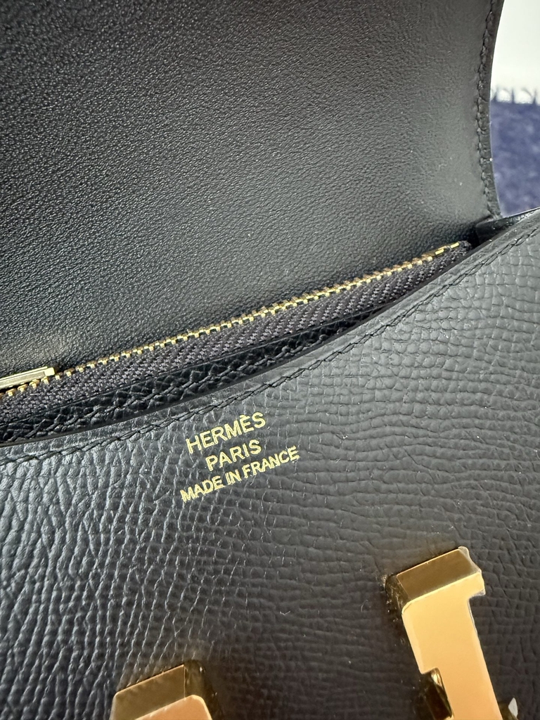 Luxury Epsom Leather Wallet in Black with Gold Accents