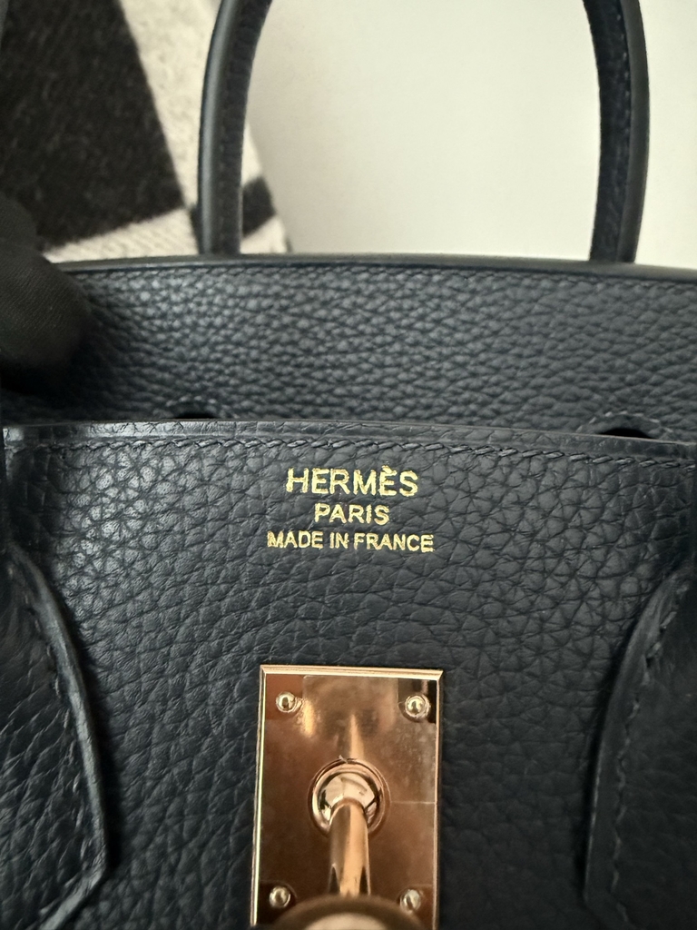 Birkin 25cm Platinum Blue Niut Togo Leather Handbag