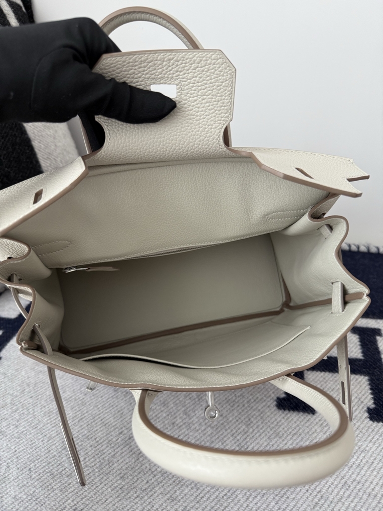 Birkin 30cm Platinum Togo Cowhide in Glacier White with Silver Hardware