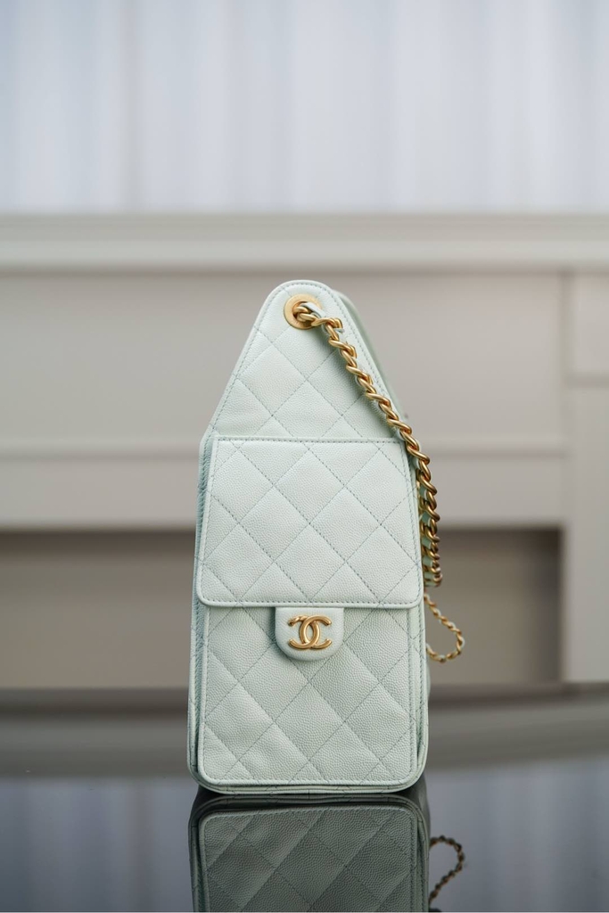 Chanel 25s Small Hobo Bag Mint Green