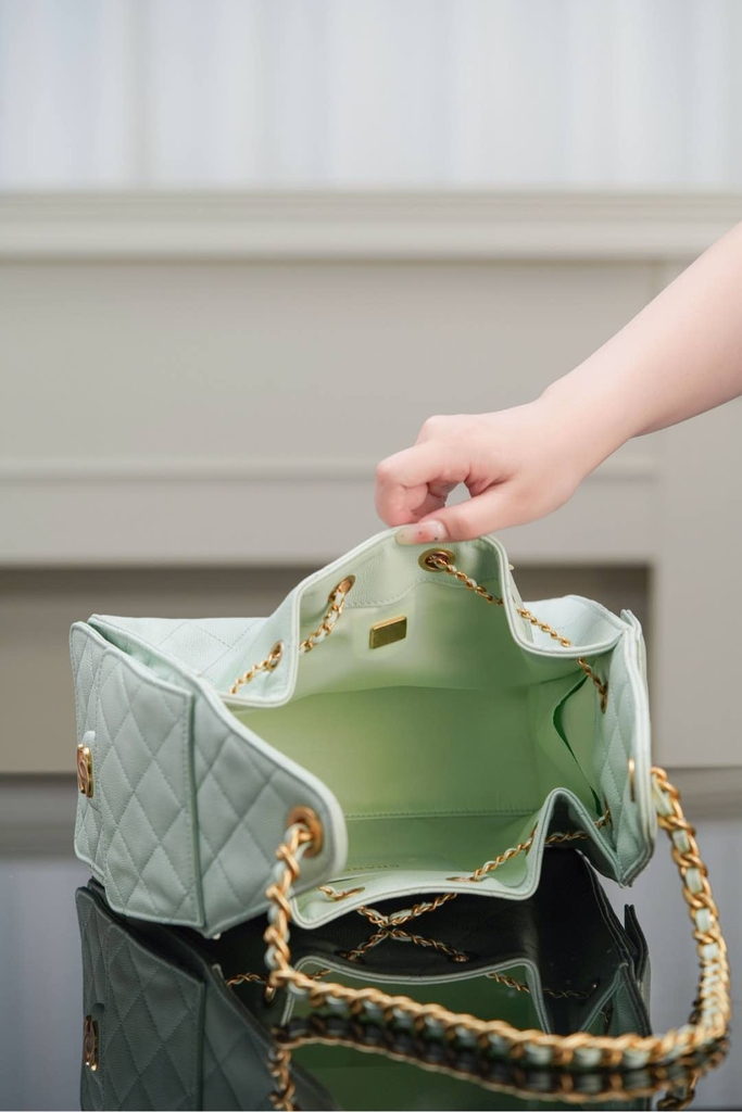 Chanel 25s Small Hobo Bag Mint Green