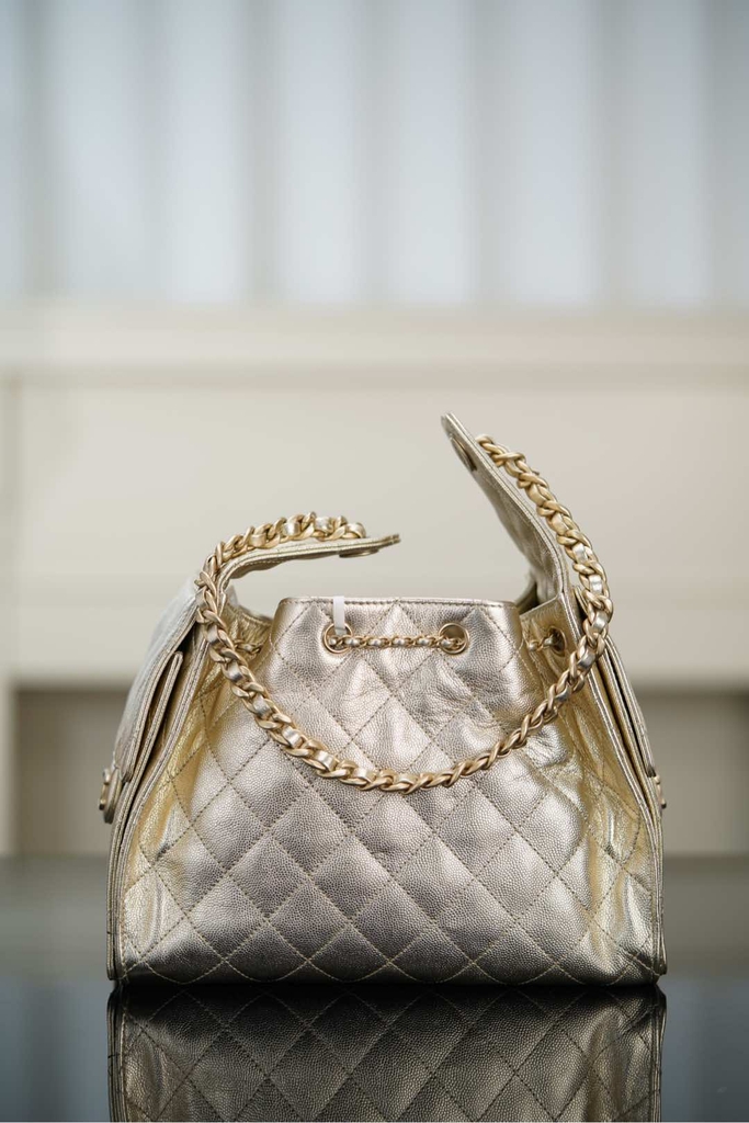 Chanel 25s Small Hobo Drawstring Bucket Bag
