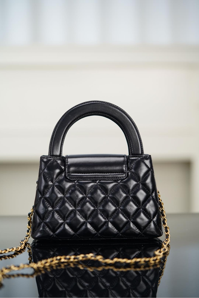 CHANEL 23K Kelly Handbag Black Large