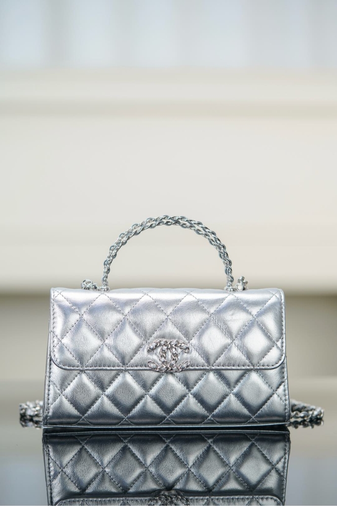 Chanel 25s Cross Handle Silver