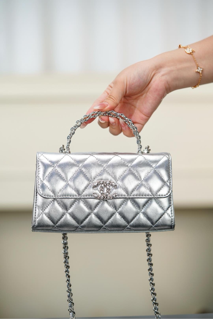 Chanel 25s Cross Handle Silver