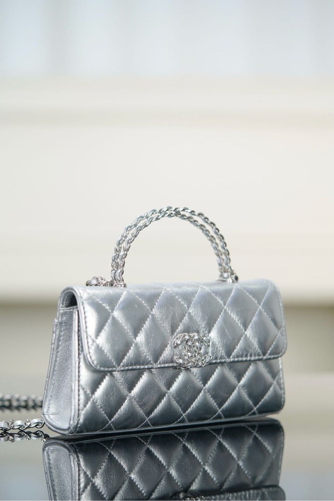 Chanel 25s Cross Handle Silver