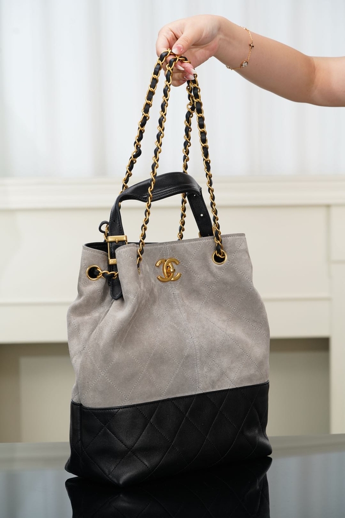 Chanel 25A Artisan Bucket Bag in Gray
