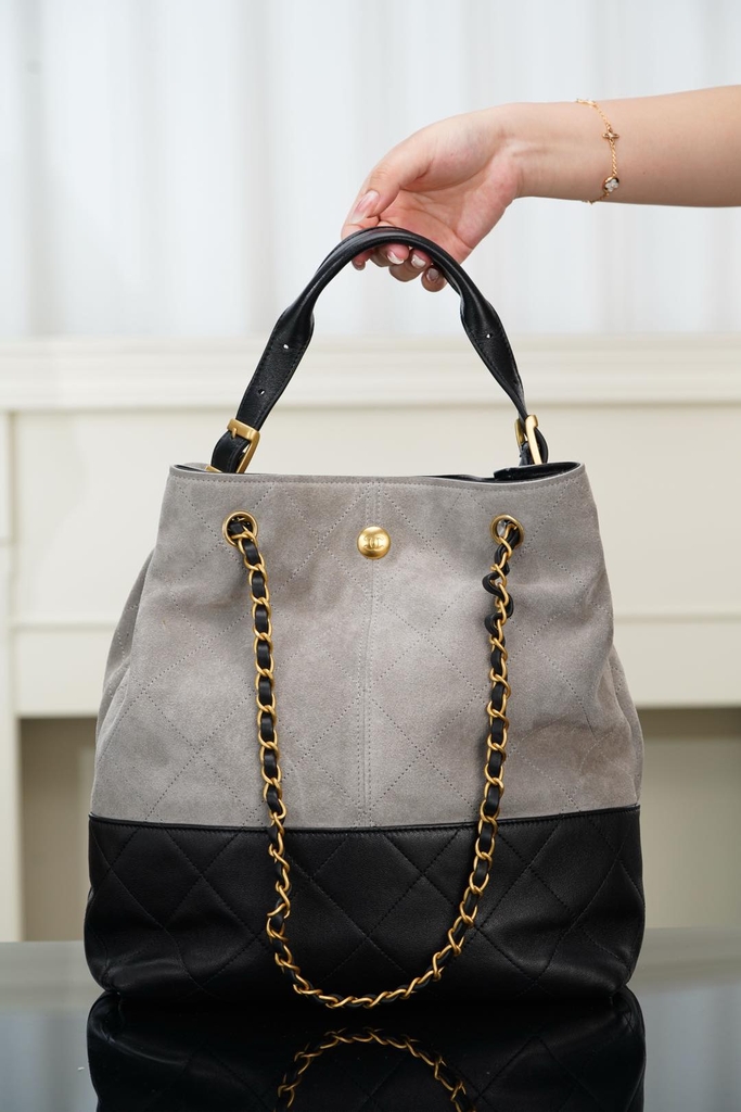 Chanel 25A Artisan Bucket Bag in Gray