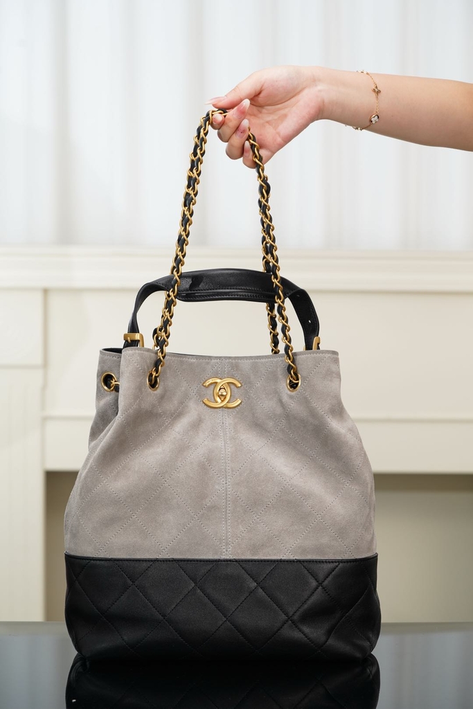Chanel 25A Artisan Bucket Bag in Gray