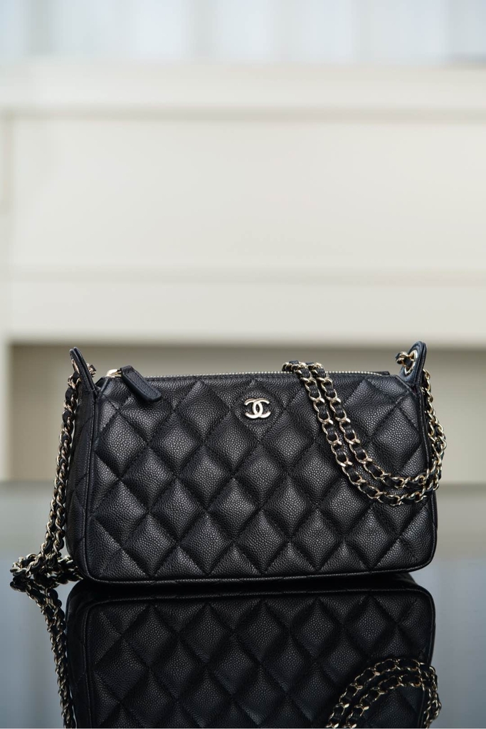 Chanel 25A Hidden Style Mahjong Bag in Black and Gold