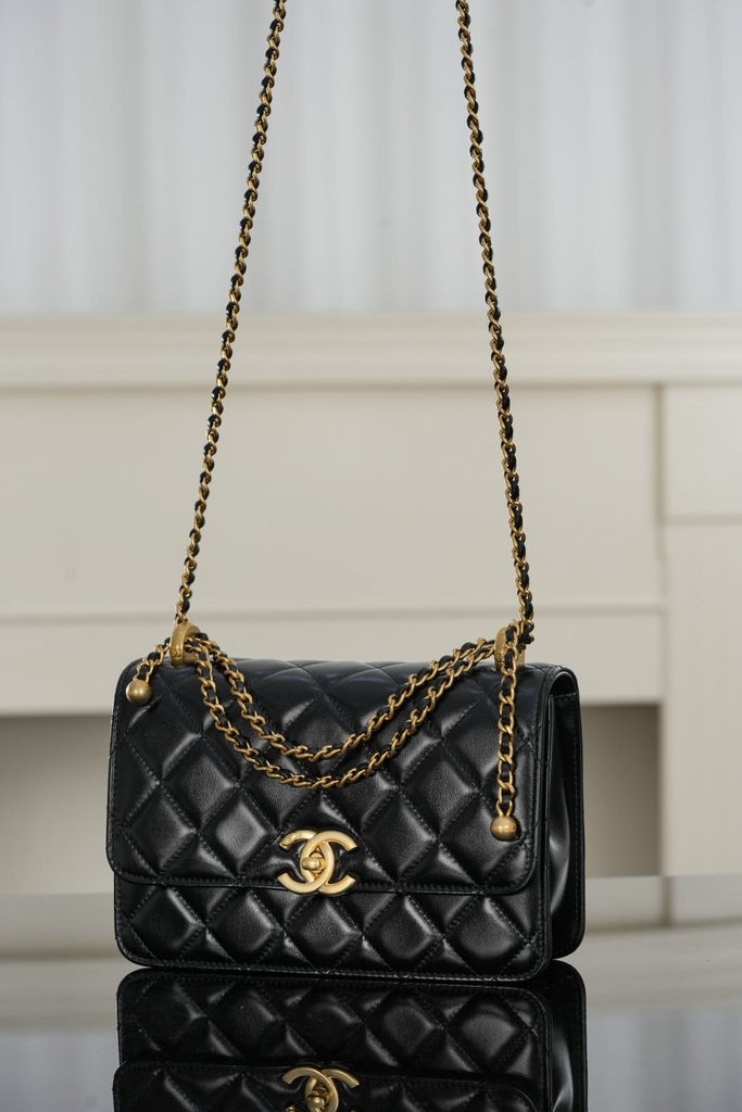 Channel 25s Black Cowhide Double Golden Ball 22cm