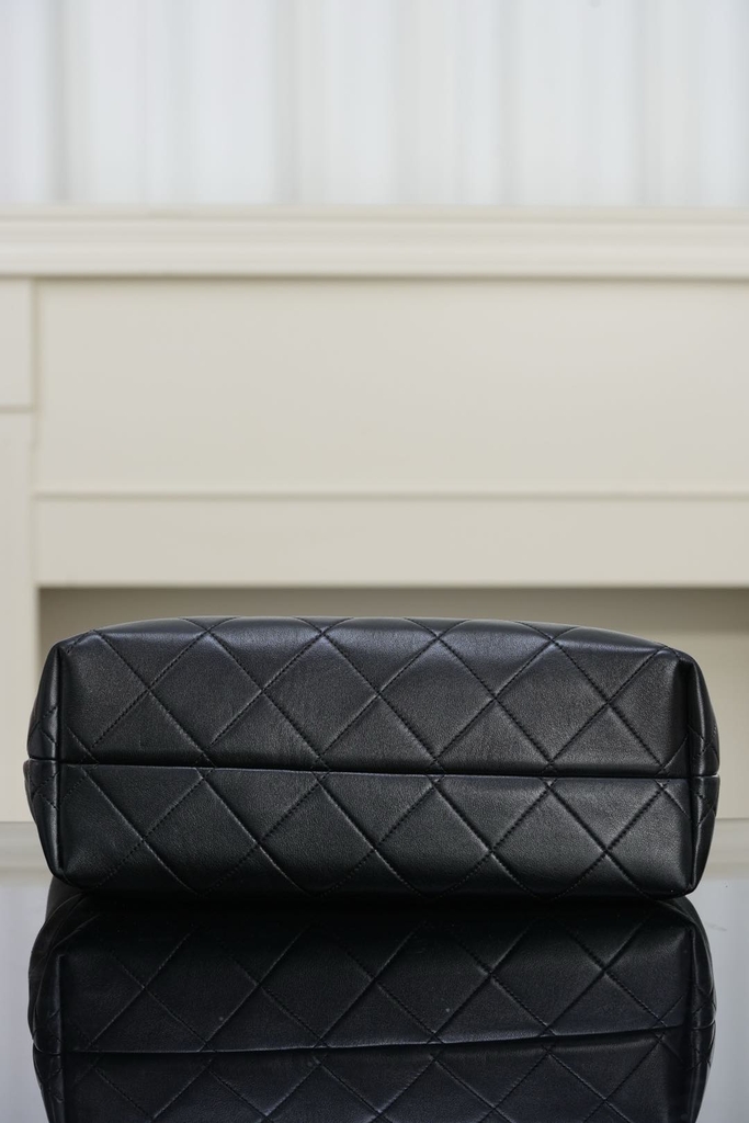 Chanel 25A Suede Shopping Bag Grey Small