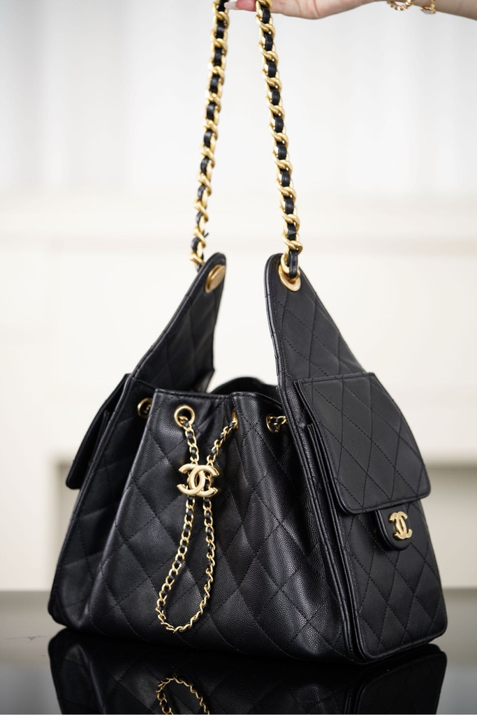 Chanel 25s Small Hobo Drawstring Bucket Bag
