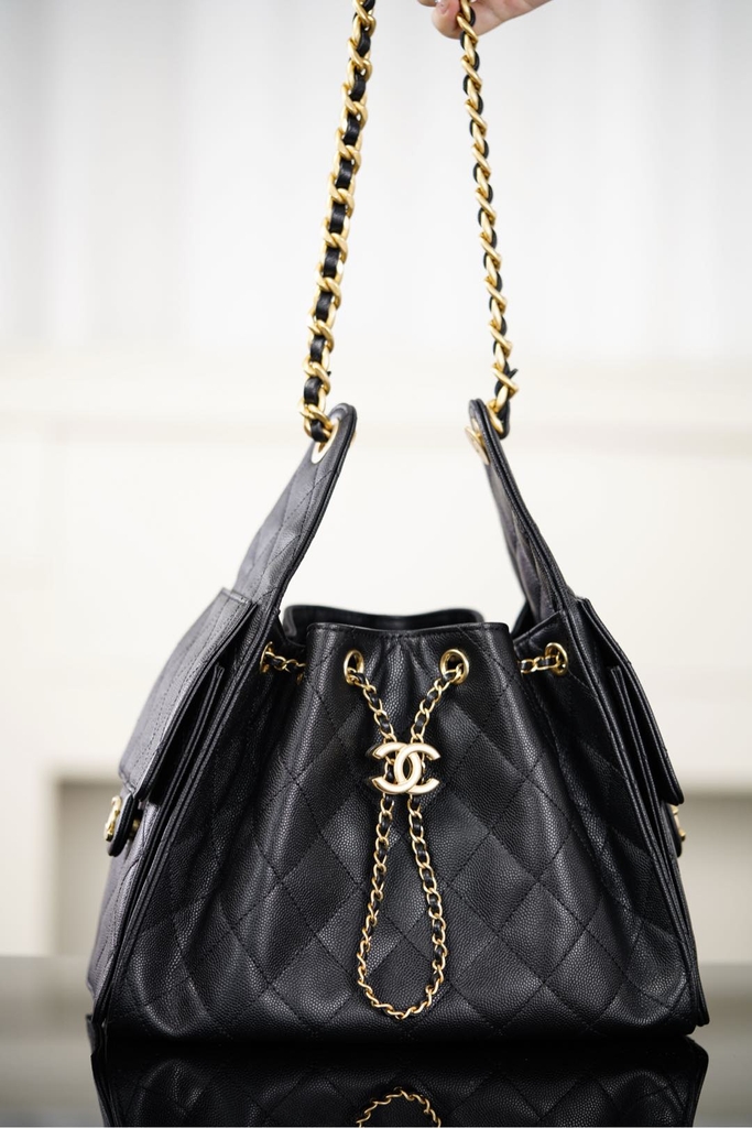 Chanel 25s Small Hobo Drawstring Bucket Bag