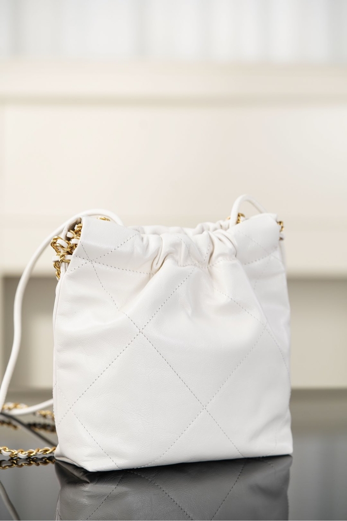Channel 25A Mini Bag White Gold