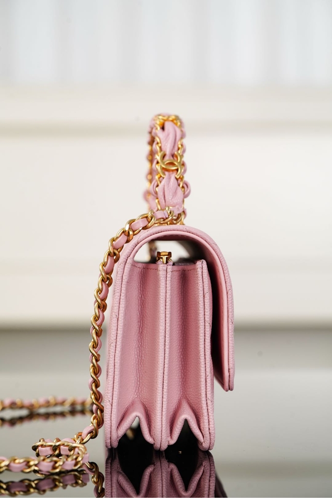 Chanel 25B Double C Handle Accordion Bag Pink