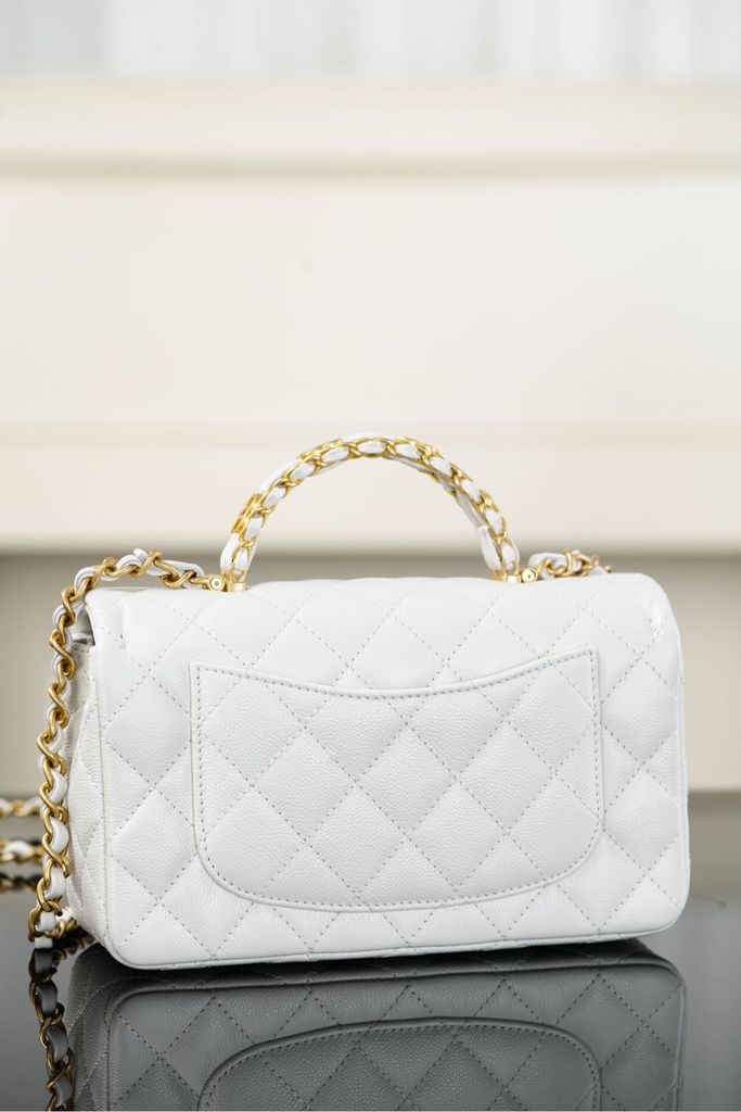 Chanel 25B Double C Handle CF Mini Bag Platinum