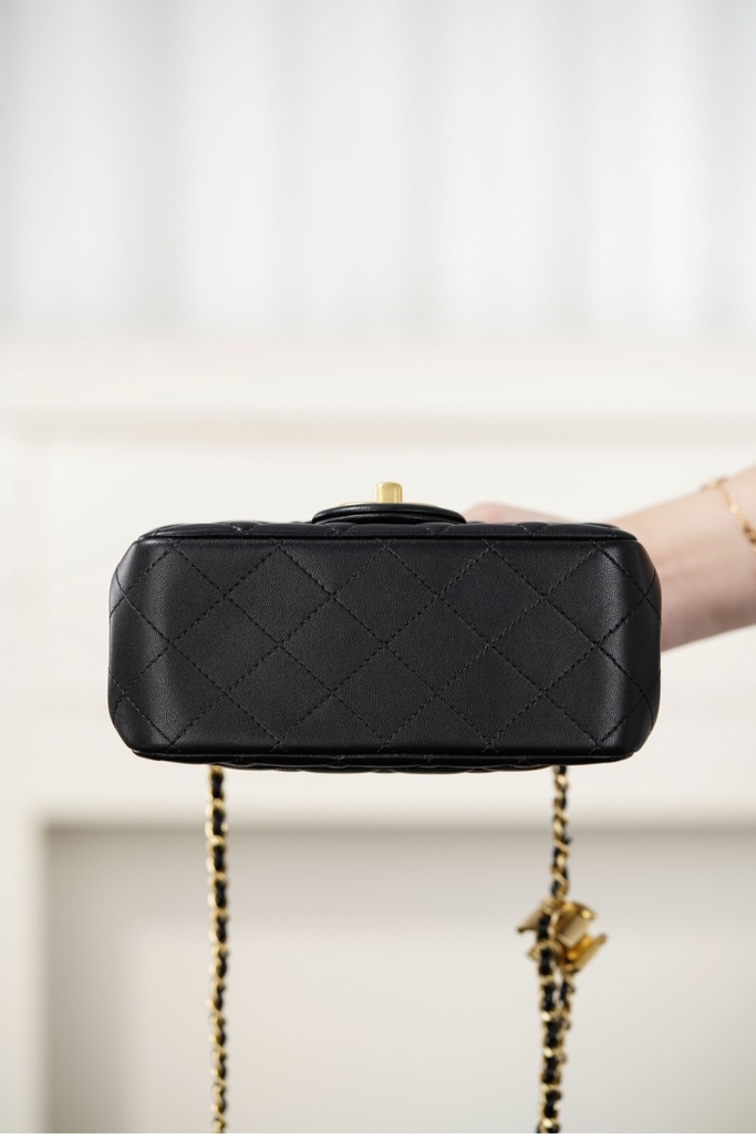 Chanel 25B Black Leather Mini Bag