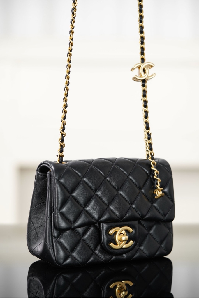 Chanel 25B Black Leather Mini Bag