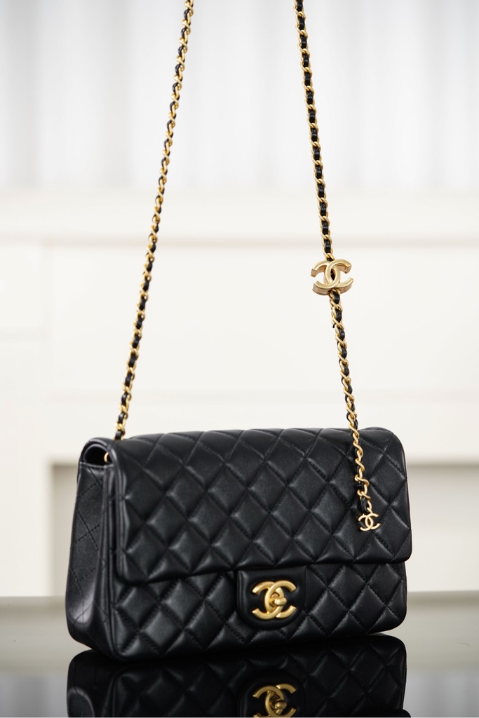 Chanel 25B Double C Chain CF Black Gold Bag