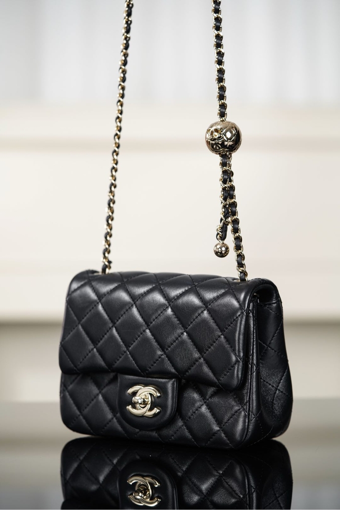 Chanel 25k CF Black Gold Luxury Handbag