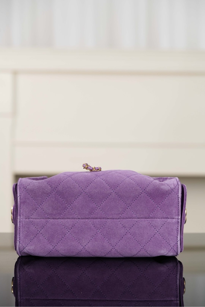 Chanel 26C Series Mini Bag Purple Suede