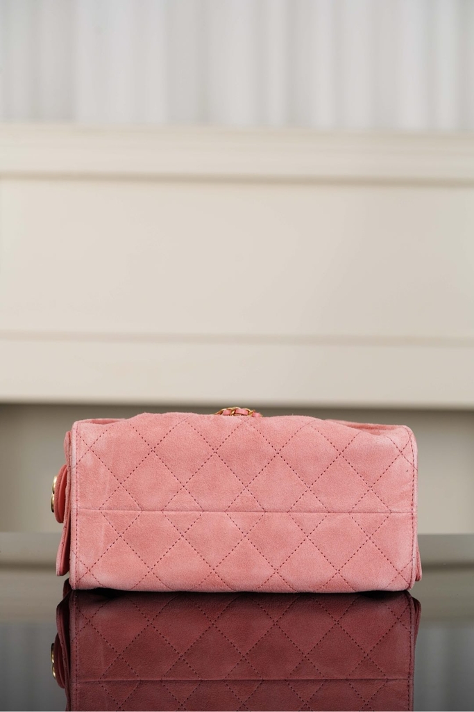 Chanel 26C Series Mini Bag 25cm Suede Pink