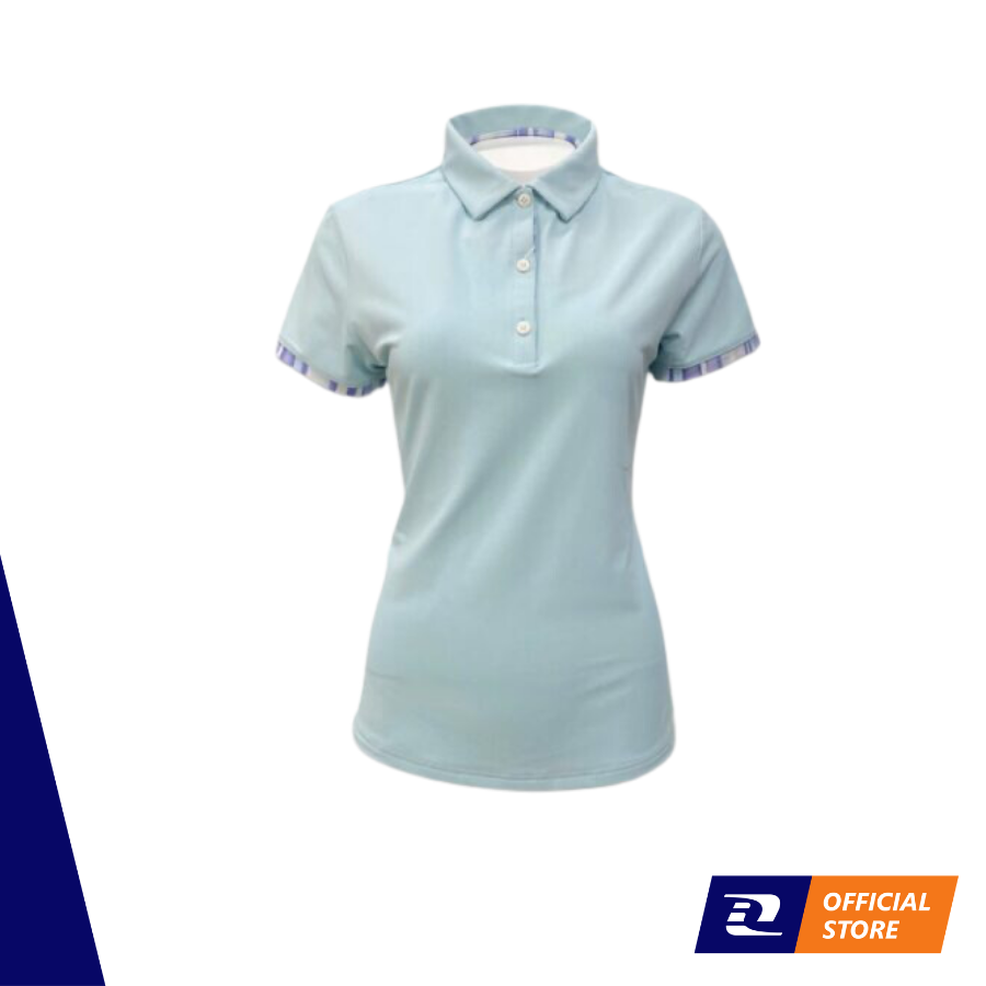 Áo Footjoy Women’s Short Sleeve Watercolor Trim Stretch Pique Shirt Blue