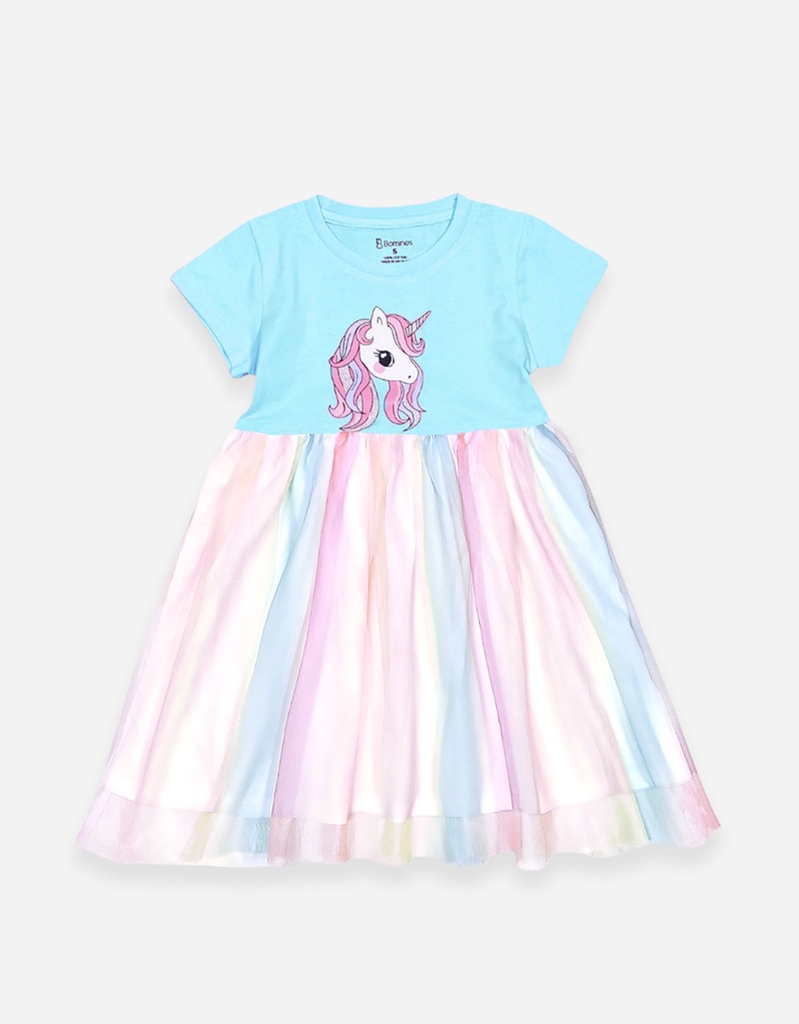 Váy bé gái tay ngắn phối lưới Unicorn