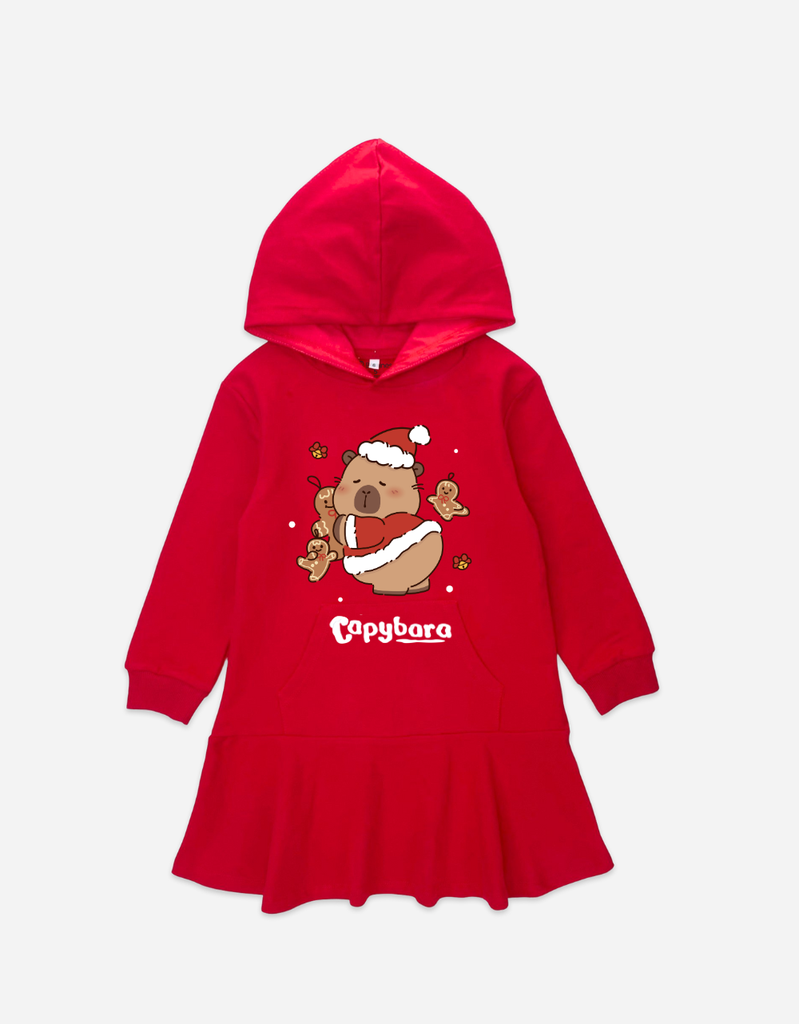 Váy bé gái Capybara nỉ da cá